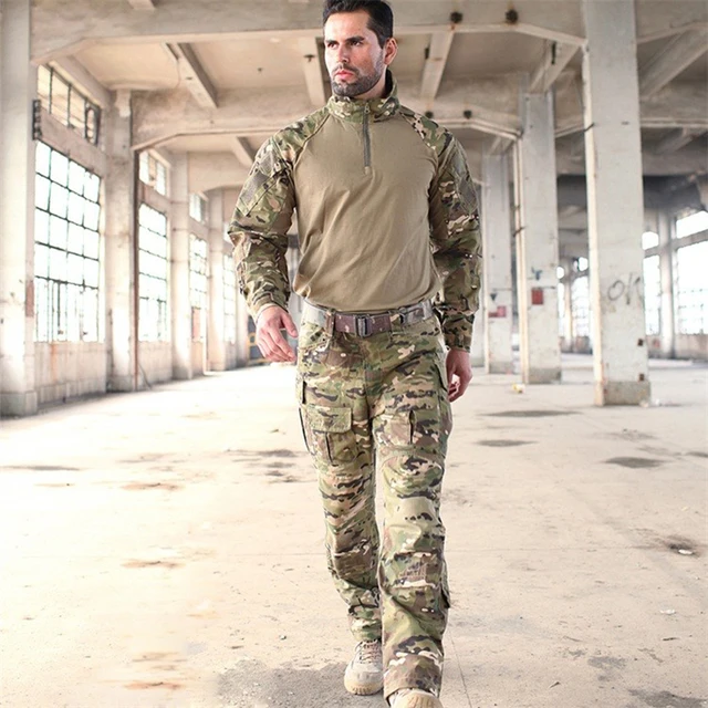 Uniforme militar de comando de camuflaje para hombre, ropa táctica de camuflaje para deportes al aire MCBK Tropic Aroid CB MC gris|Trajes Ghillie de caza| - AliExpress