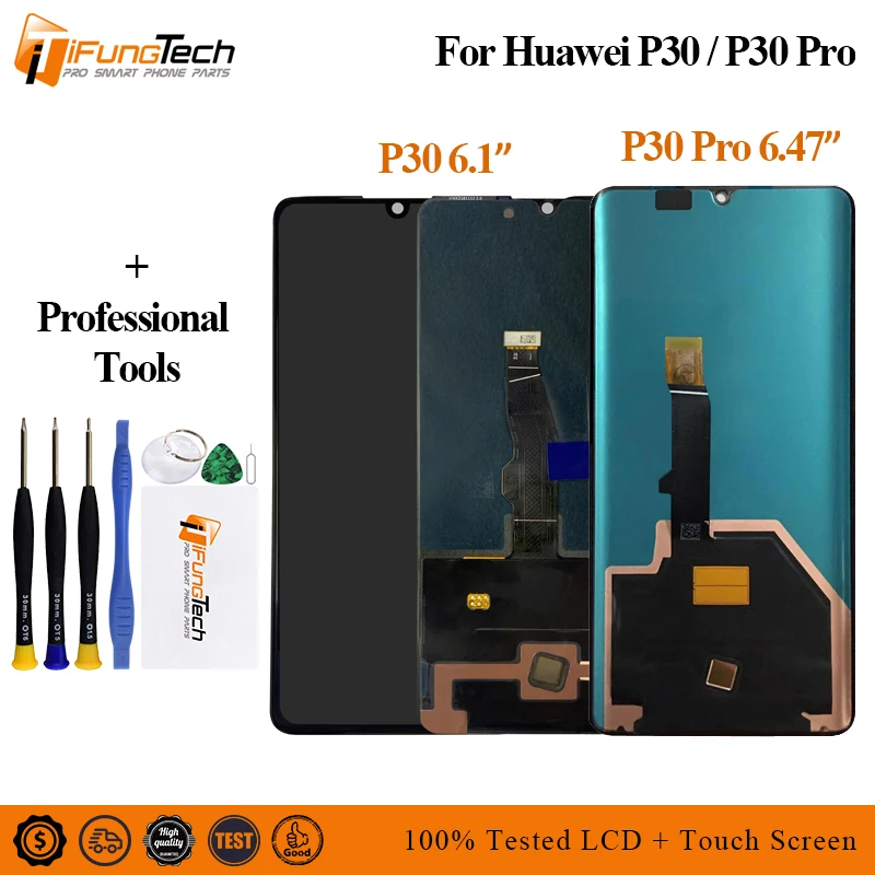 

A+++ LCD For Huawei P30 LCD Display Touch Screen Digitizer Assembly ELE-L29 Tested For Huawei P30 Pro Lcd Screen VOG-L29 VOG-L09