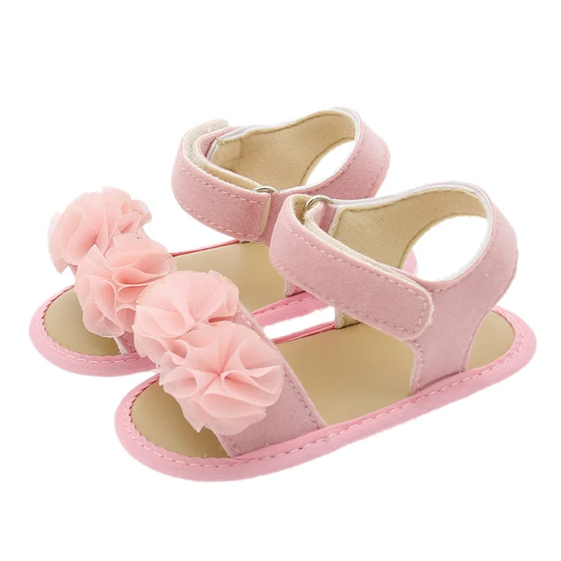Latex soft bottom rose flower baby shoes summer kids first walkers toddler shoes  sh2069