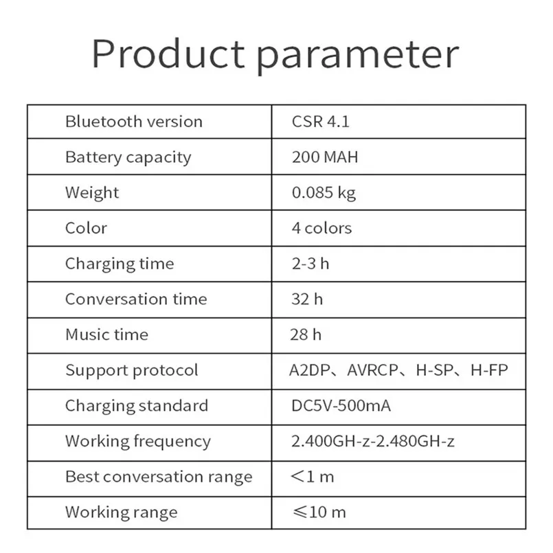 CSR V4.1 Bluetooth Headset Noise Cancelling Wireless Earpiece Handsfree Headset Comfy Smart Voice Sweatproof Earphone 40AP403
