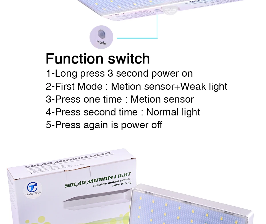 Solar ao ar Sensor de Movimento Led à Prova Jardim Livre Dwaterproof Água Lâmpada Iluminação Solares Exterior Painel Energia Spotlight 48 Led Luz 13 light solar