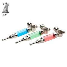 SY металлическая головка черепа пластиковая труба портативная Съемная Мини Труба курительная трубка для Аксессуары для кальяна случайных цветов