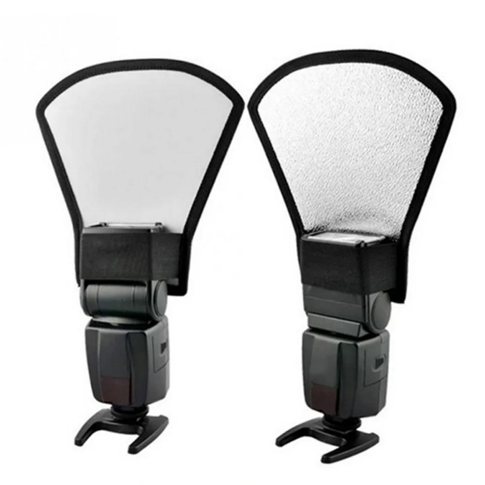 2 in 1 Universal DSLR Camera Flash Speedlite Diffuser Silver/White