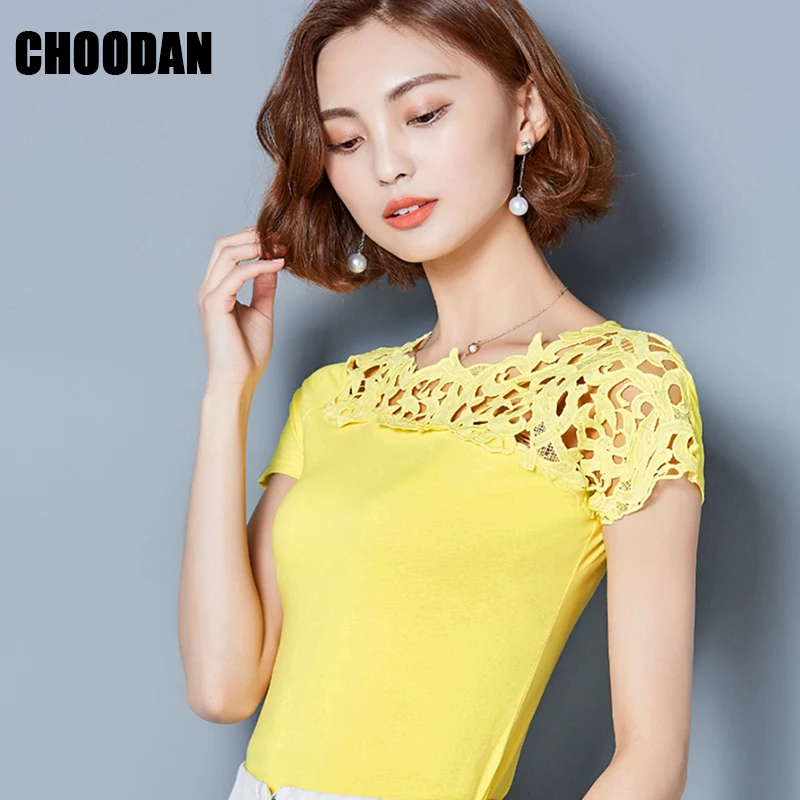 

Summer Tops For Women 2018 Blouse Shirt Cotton Lace Patchwork Short Sleeve Shirt Ladies Brand New Korean Fashion Clothing
