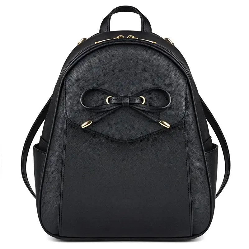

Casual Women Ladies Mini Backpack Bowknot School Backpack For Girls Teenagers Simple PU Backpacks Daypack