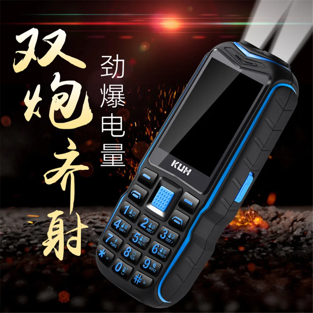 Original KUH T3 Mobile Phone Long Standby Dual Sim Cards Rugged 2.4'' Dual Flashlight 13800mAh Power Bank Big Voice CellPhone