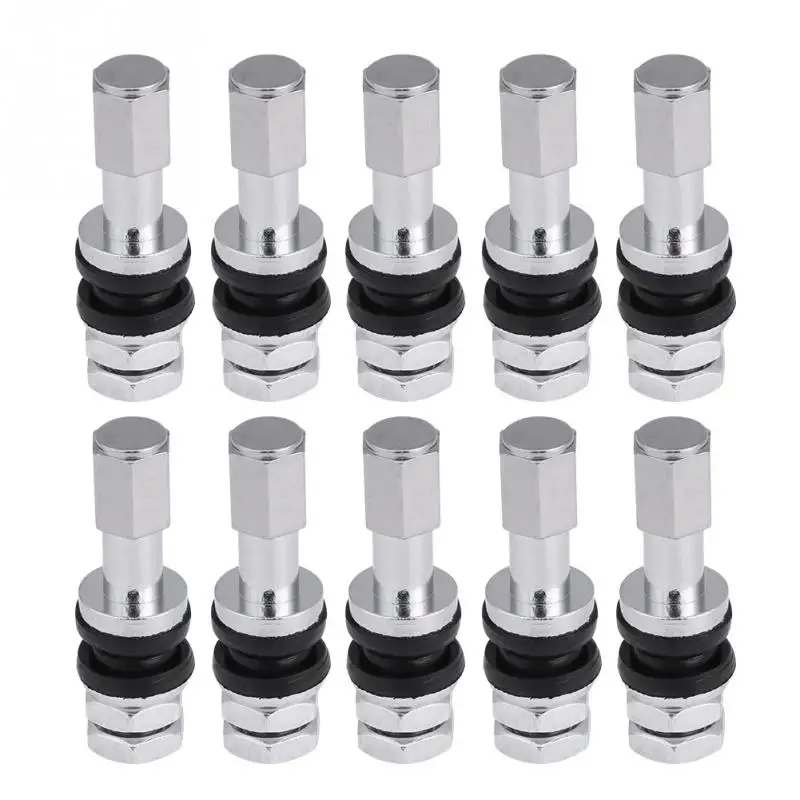 10pcs TR43E Metal Car Truck Motorcycle Tubeless Tire Tyre Valve Stems with Dust Cap Car