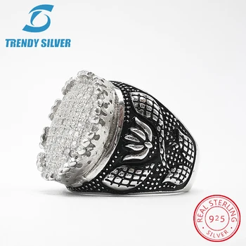 

silver 925 fine jewelry man rings men accessories turquoise gemstone natural onyx agate wholesale TRENDY SILVER