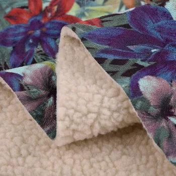 

Knitted printed matte leather suede composite lambskin fabric Japanese and Korean imitation cashmere fur one home service