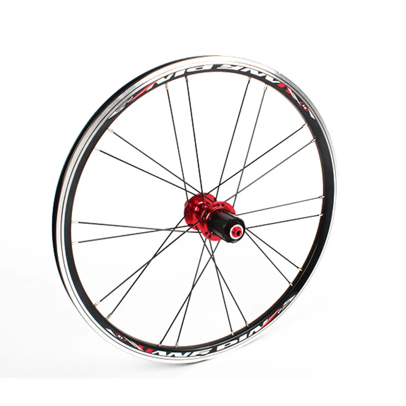 Discount 20 inch V Brake 406/451  O.L.D. Front 74mm Rear 130mm Clincher Fold bike BMX Wheelset Wheel UD Matt 3