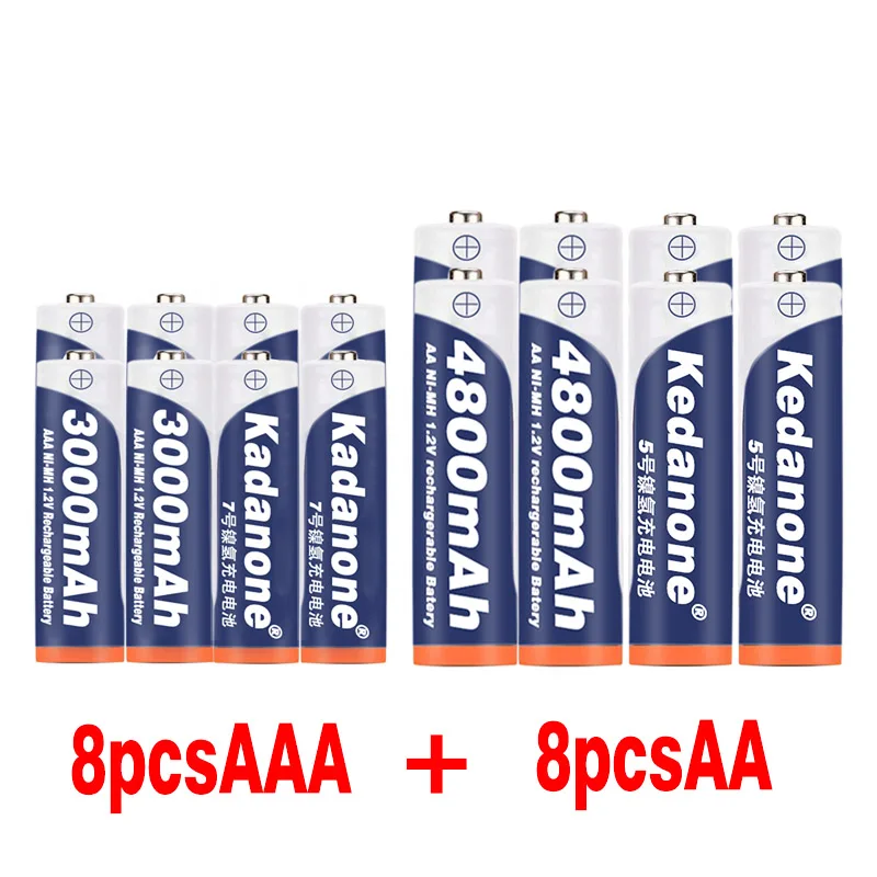 4~ 40 шт AAA 3000mAh+ AA 4800mAh 1,2 v Ni-MH аккумуляторная батарея Фонарь для игрушек микрофон камеры и т. Д