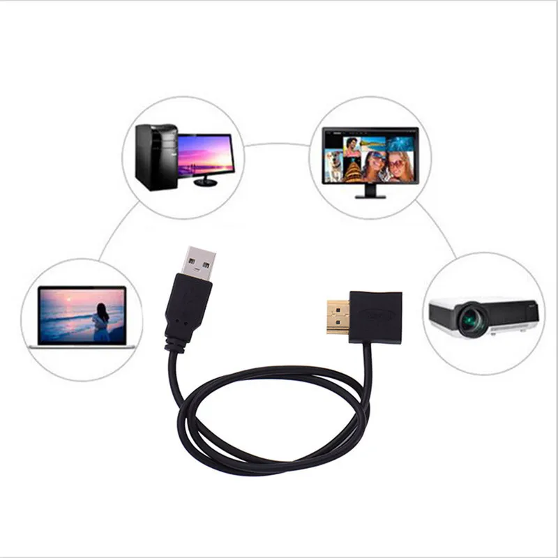 2016 новые Портативный 50 см USB 2.0 HDMI мужчин и женщин адаптер Extender Питание