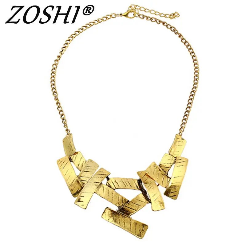 

ZOSHI Vintage Bib Choker Necklace Women Cross Metal Pendant Snake Chain Maxi Collar Statement Jewelry Fashion Accessories