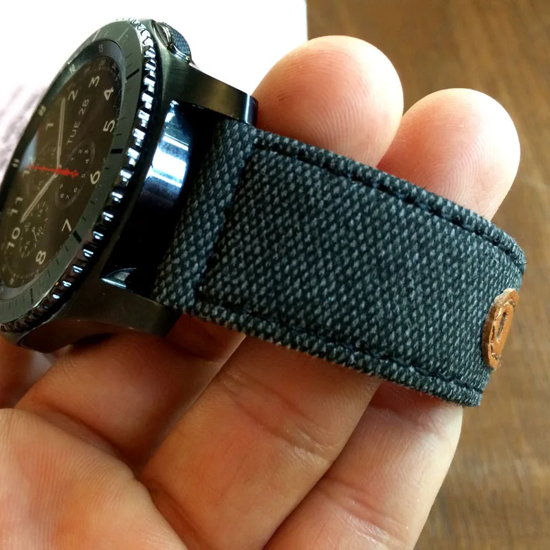 Ремешок из нейлона и кожи для Samsung Gear S3 Huami Watch 1 2 22 мм|leather watch band strap|watch strapband strap |