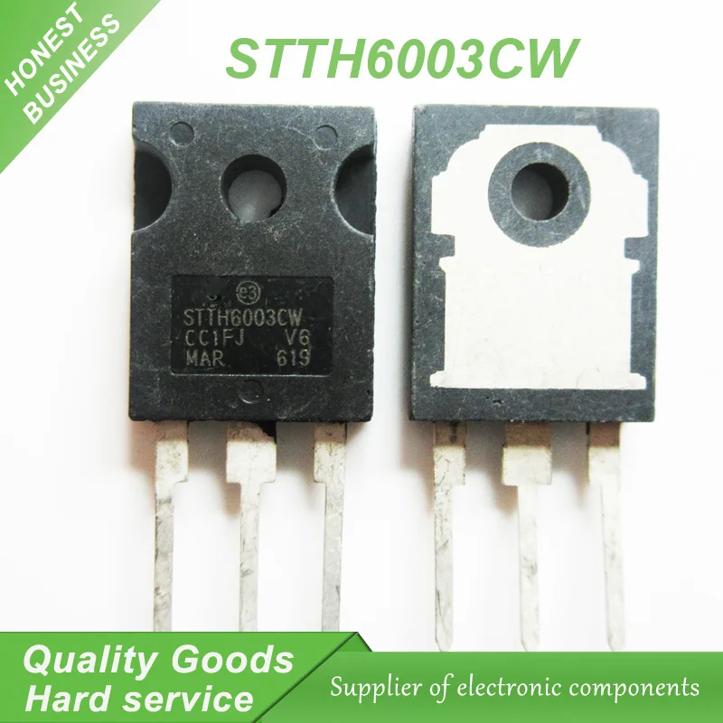 10PCS free shipping STTH6003 STTH6003CW TO 247 high rectifier diode 100 ...