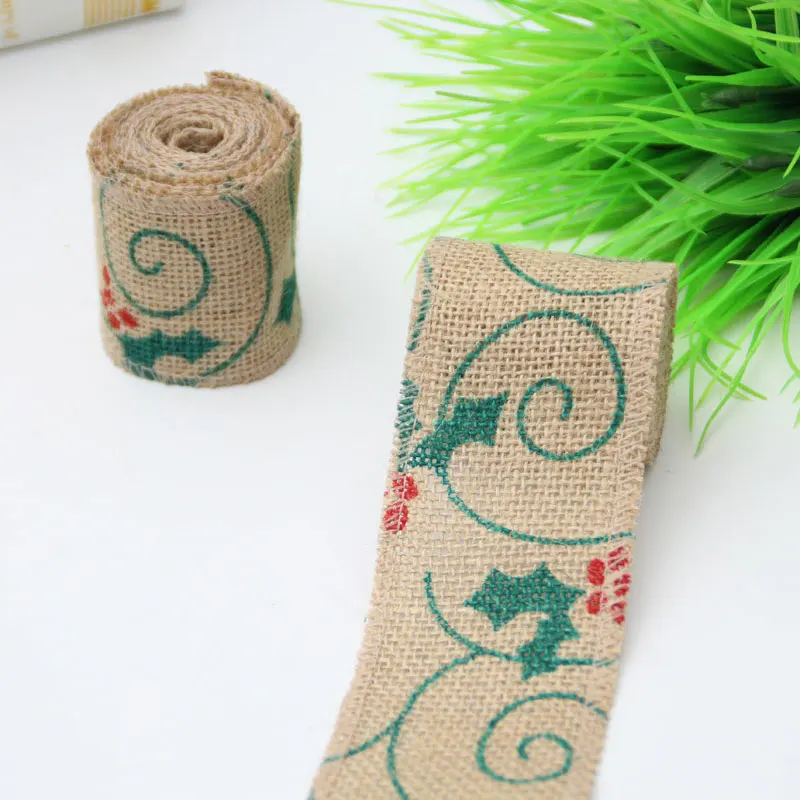6 см DIY рождественские мешковины пряжа Hessian ленты Рождественские украшения для дома деревенский Винтаж для свадебной вечеринки декор