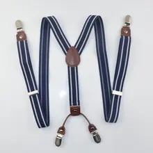 Новая мода Ву Для Мужчин's Подтяжки для женщин 2.5 см ширина 4 клипы и унисекс подтяжки Для Мужчин's Подтяжки для женщин в полоску черный для больше для взрослых