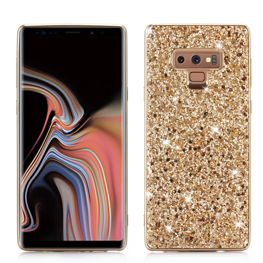 

NTSPACE Luxury Bling Glitter Shining Phone Case For Samsung Galaxy Note 9 Flash Powder Plating Case For Samsung Note8 Back Cover