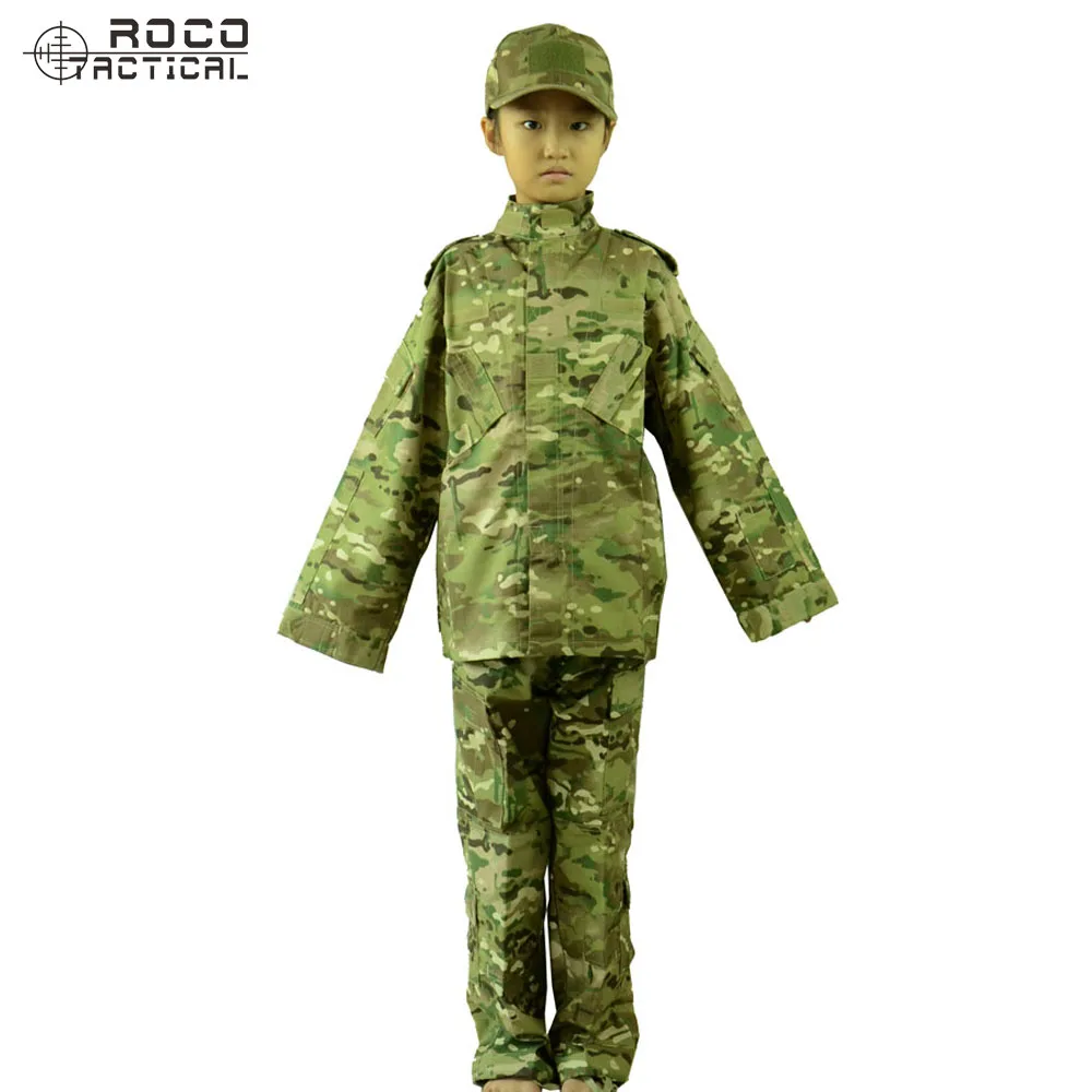 

ROCOTACTICAL Kids Military Clothing BDU Military Training Suit Youth Camo Cargo Uniform Children Camo Clothing Digital Desert CP