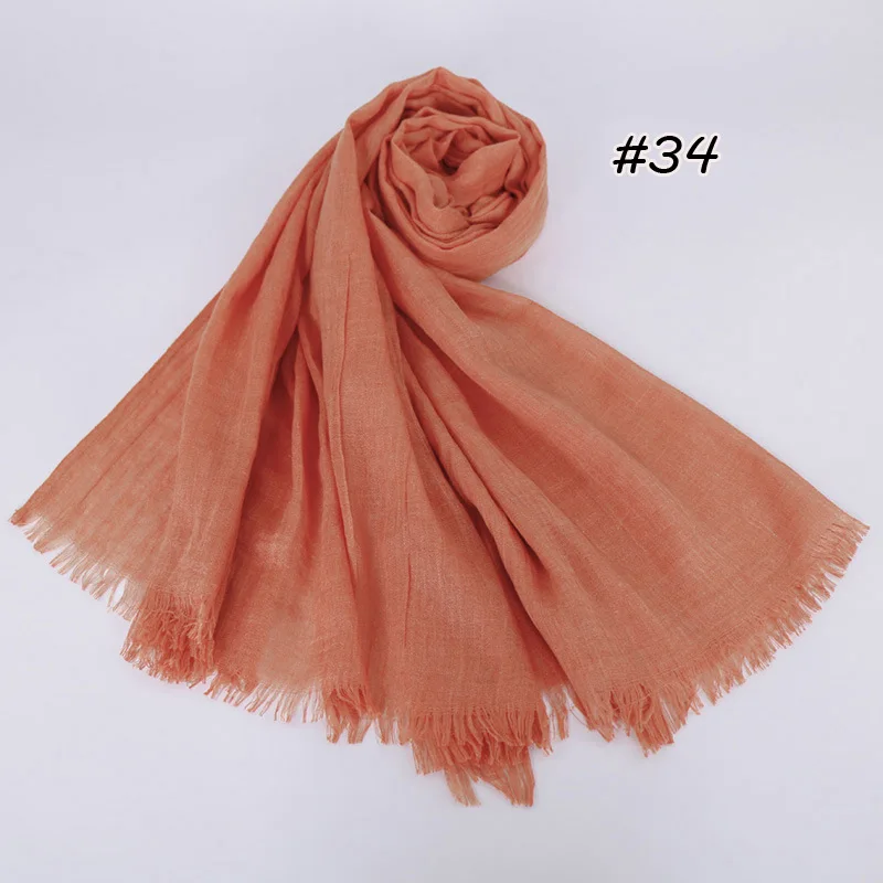 190*120cm oversize women muslim plain frayed hijab scarf femme musulman headscarf islamic shawls crinkle solid pashmina hijabs