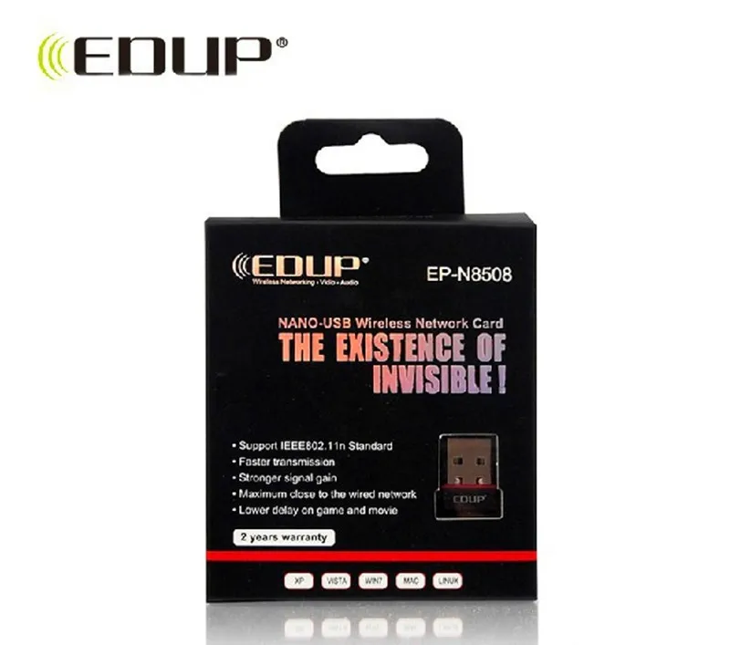 EDUP EP-N8508 мини USB беспроводной адаптер LAN 802.11N 150 м wifi нано-карта ключ компьютер wifi realtek 8188us чипсет Розничная коробка