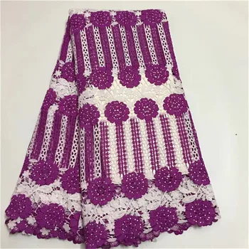 

New Design African Swiss Voile Lace High Quality African Guipure Lace Fabric With Stones Embroidered Lace Fabric For Party