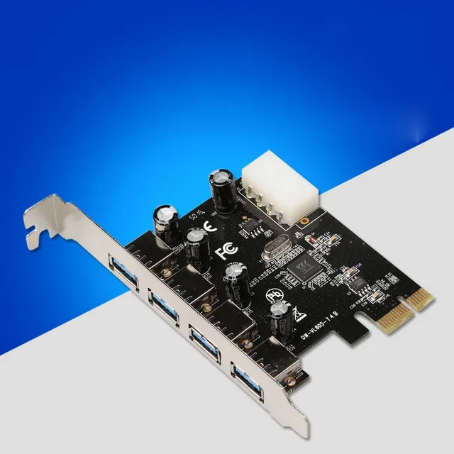 Best Price 4 Port PCI-E to USB 3.0 HUB Expansion Card Adapter 5 Gbps Speed For Desktop Computer Components Brand New