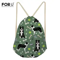 FORUDESIGNS/черный лабрадор принт Drawstring сумка Для женщин детей школьные рюкзаки сумки для девочек-подростков Mochila Escolar челнока