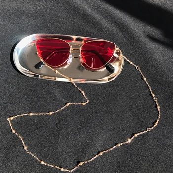 

Fashion Chic Women Gold Silver Eyeglass Chains Sunglasses Reading Beaded Glasses Chain Eyewears Cord Holder Neck Strap Rope