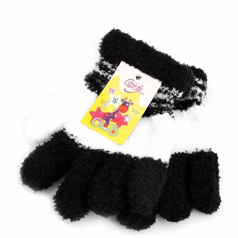 Новые детские перчатки для девочек и мальчиков, мягкие флисовые перчатки, теплые зимние аксессуары, варежки