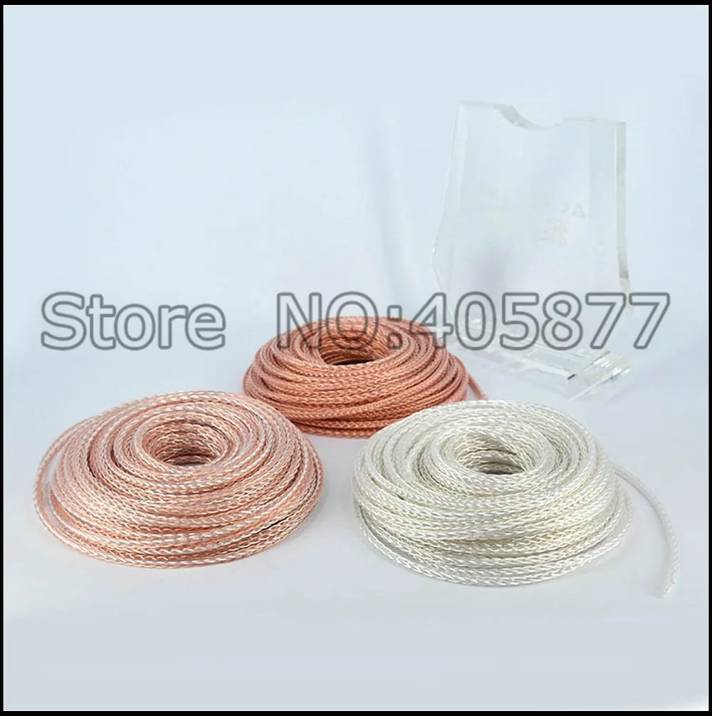 1Meter OCC 8 Core Pure Copper Silver Plated Bulk Cable For HiFi DIY Headphone Upgrated Cable Audio Cable