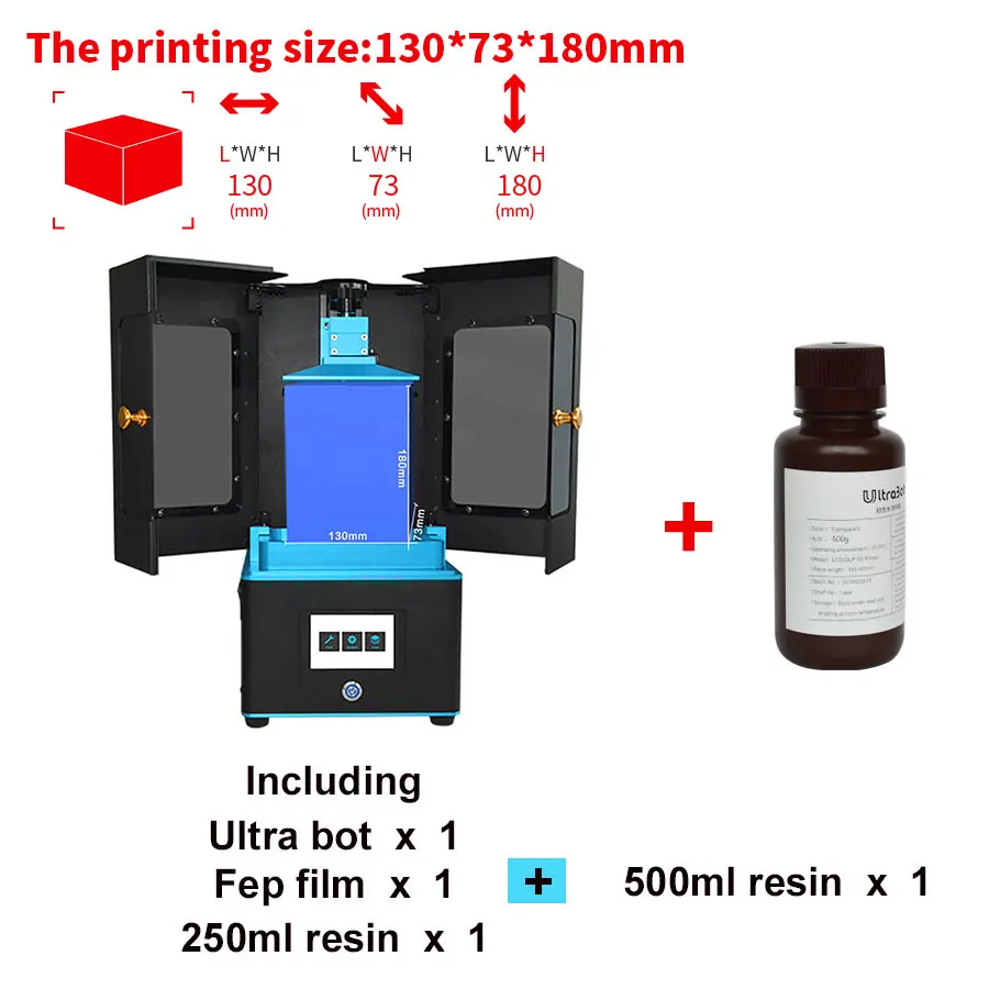 Ультработ новейший УФ смолы 3d принтер 3,5 дюймов цветной сенсорный экран lcd высокой точности SLA размера плюс - Цвет: 5.8Package3