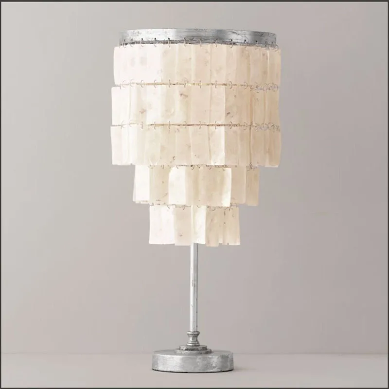 modern e27 white shell table lamp bedside lamp lamp bedroom study Cafe