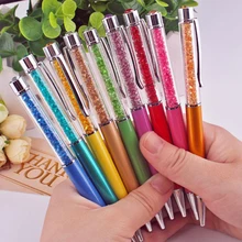 10 шт./партия Хрустальная шариковая ручка Модная красочная Алмазная металлическая ручка в подарок для офиса и школы 18 цветов