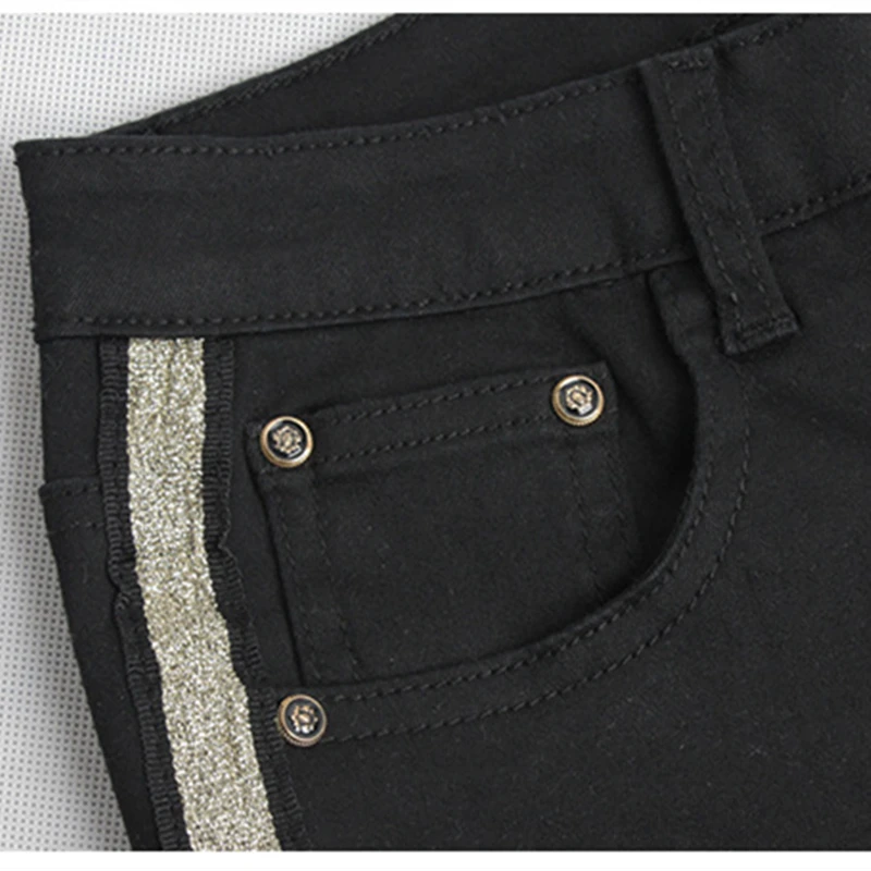 LOGAMI High Waist Skinny Jeans Woman Patchwork Women Jeans Pants Pencil Jeans Femme Black LOGAMI High Waist Skinny Jeans Woman Patchwork Women Jeans Pants Pencil Jeans Femme Black