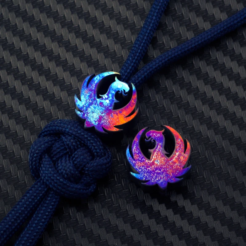 

1PC Titanium Alloy Roasted Blue EDC Paracord Beads Knife Beads Rope Cord Bracelet Beads Lanyard Pendants Outdoor Accessories