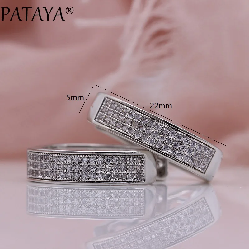 Серьги PATAYA круглые овальные серьги с большим кольцом белые золотые женские