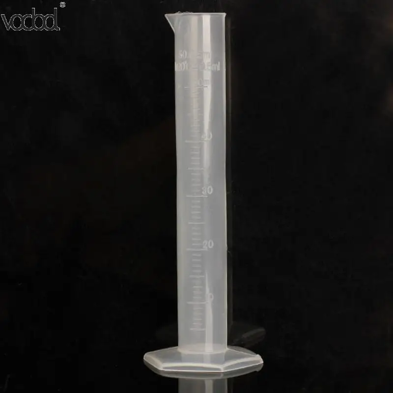 5 шт./компл. 50 мл Пластик прозрачный лабораторный цилиндр мерный цилиндрический инструмент для химической лаборатории Тесты школьные принадлежности