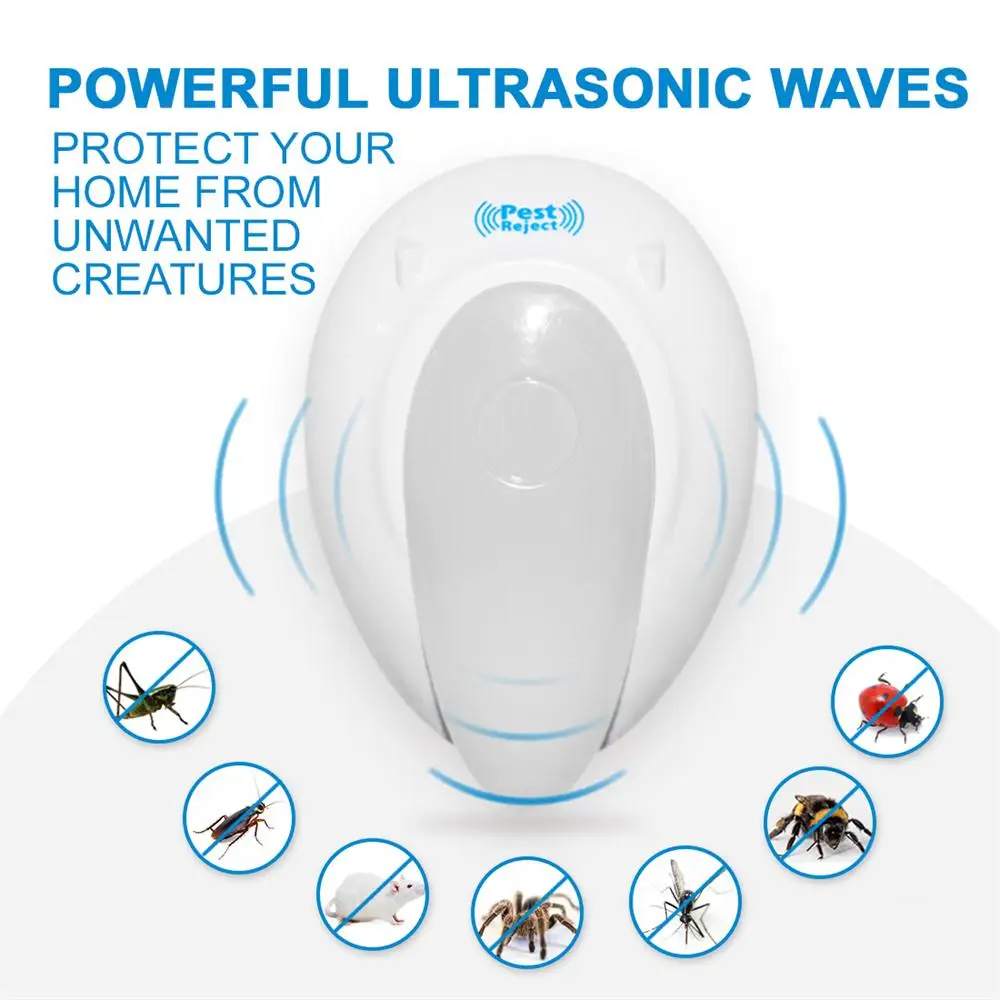 

Timethinker Smart Home Ultrasonic Mosquito Killer Insect Repeller Rat Mouse Cockroach Flea Pest Reject Repellent EU US Plugs