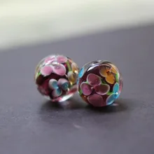 10 шт 12 мм ручной работы стеклянные бусины лэмпворк цветок просто фиолетовый цвет для изготовления ювелирных изделий оптом и в розницу