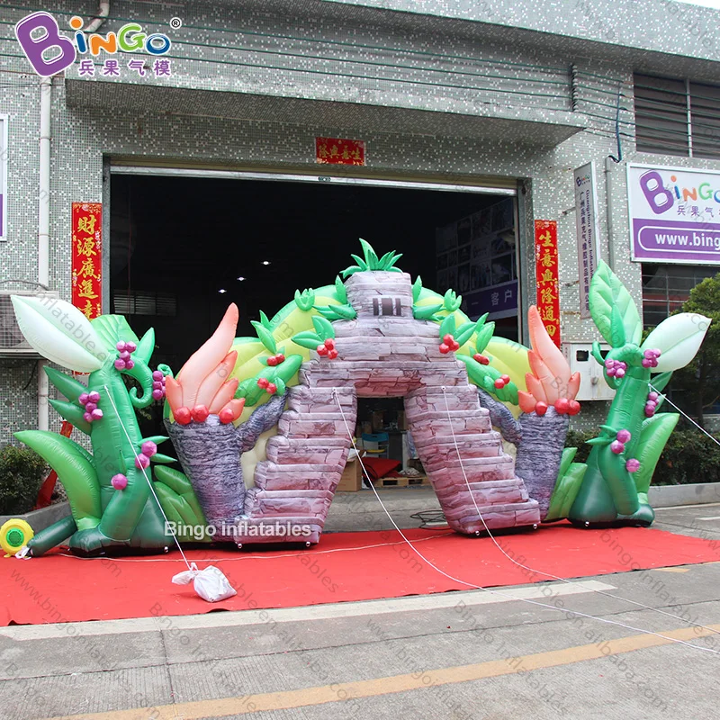 

customized 7X3m background inflatable / inflatable background wall with plant / brick wall inflatable for decoration -toy