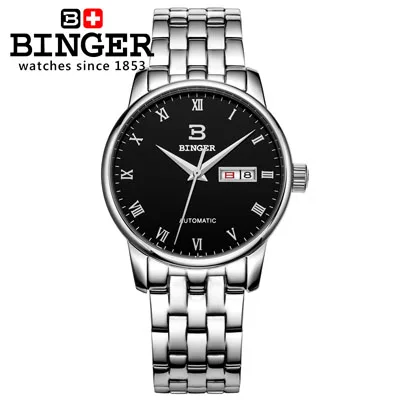 Швейцарские мужские часы Роскошные брендовые 18К золотые наручные часы Бингер Бизнес механические наручные часы полностью из нержавеющей стали BG-0399-3 - Цвет: Item 5