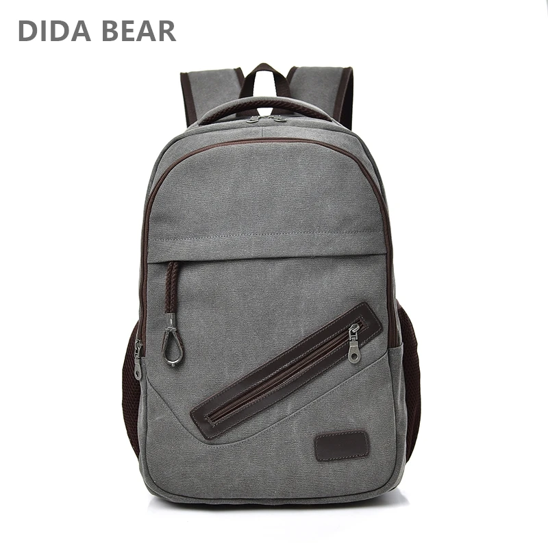 

DIDABEAR New Large Backpack Men Canvas Backpacks School Bags For Teenagers Boys Male Travel Laptop Backbag Mochila Grey Rucksack