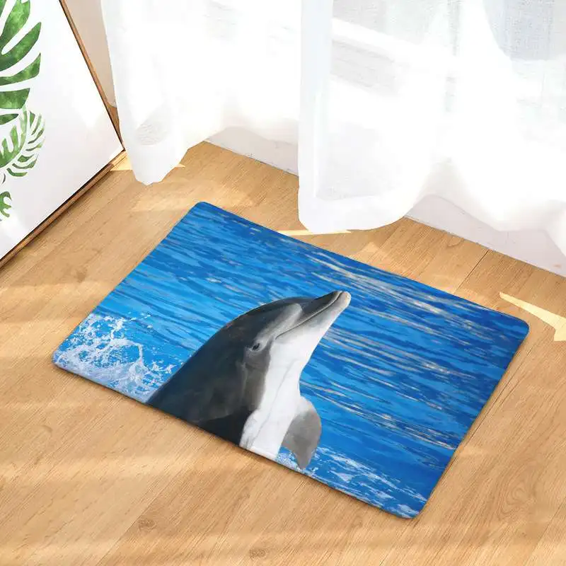 CAMMITEVER коврик для ног, стула для йоги, игровой коврик для ванной комнаты, коврик для прихожей, Прямоугольный Коврик для украшения дома, Дельфин в синем море - Цвет: 2810-9