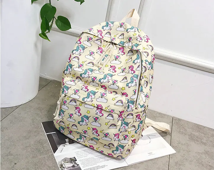 Рюкзак с единорогом для путешествий, тканевый рюкзак для женщин с милым животным принтом, рюкзак для ноутбука kawaii, школьные сумки, mochila unicornio