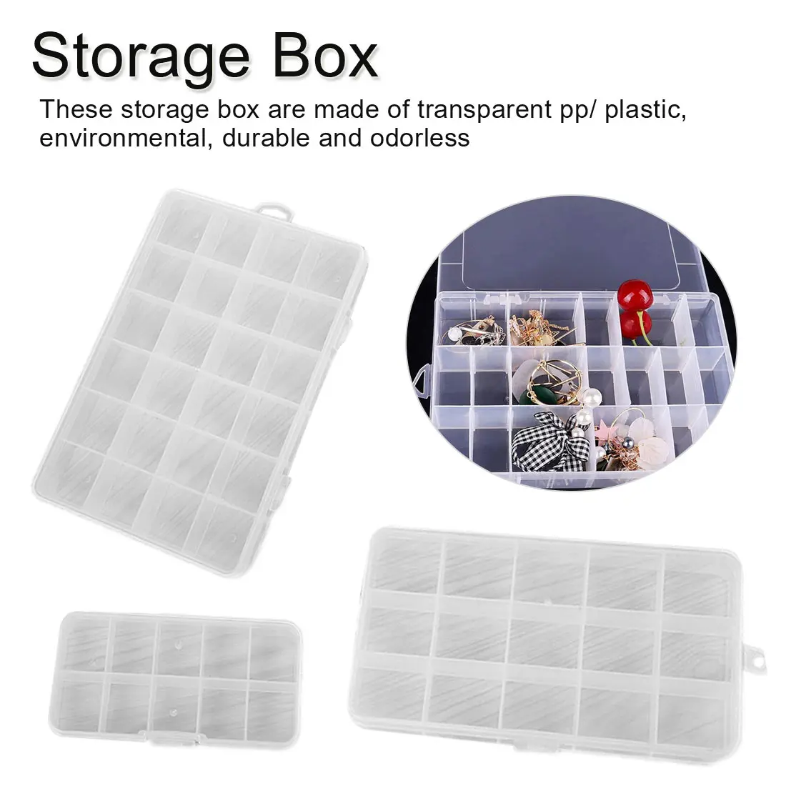 

Nail Art Tips Rhinestone Gems Housekeeping Makeup Organizer Cosmetic Container Empty Storage Container Box Case