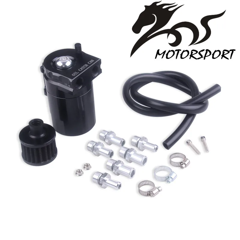 

Baffled Aluminum Oil Catch Can Reservoir Tank / Oil Tank With Filter Universal