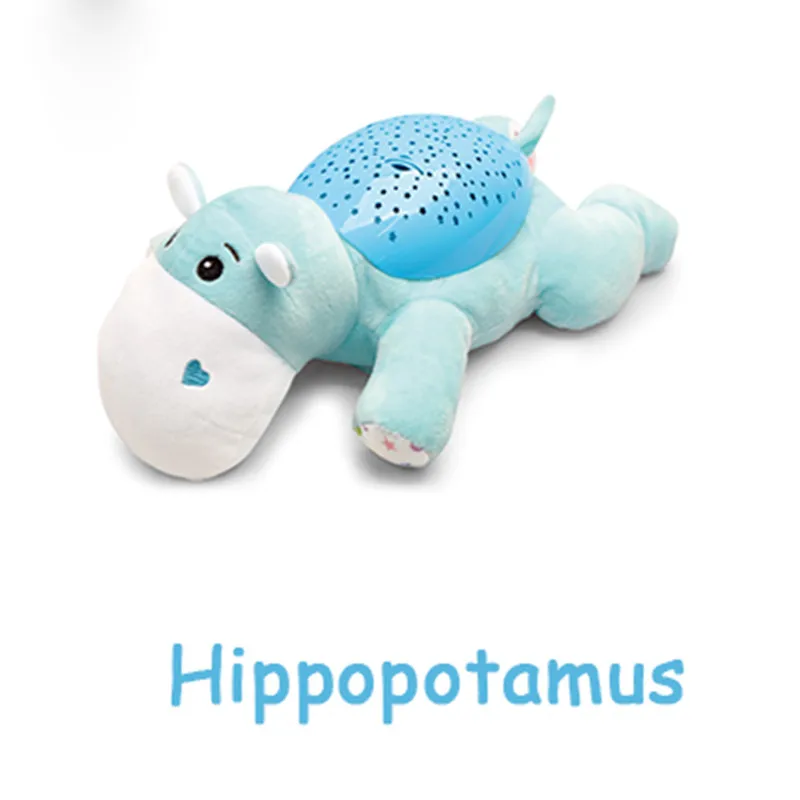 WINCO милый дизайн светодиодный ночник звезды проектор детские игрушки для детей сна с красочным светом светящаяся музыка животные лампа - Цвет: HIPPOPOTAMUS