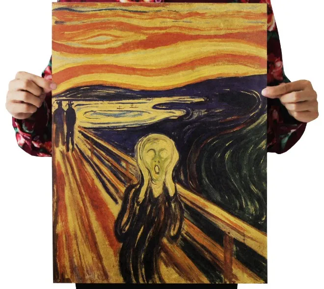 Edvard Munch картина крик Винтаж крафт-бумага фильм плакат карта домашний декор Искусство ретро плакаты и принты Decorativos