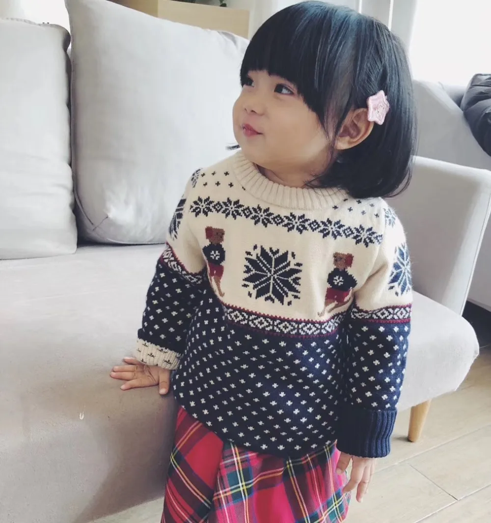 

baby clothes baby boy sweater warm tops kids casual knitted sweaters girls Snowflake sweater 5% wool soft cotton sweater